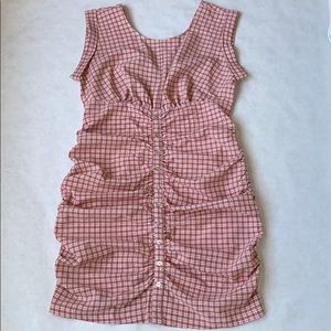 Code x Mode | Seersucker Ruched Pink Dress